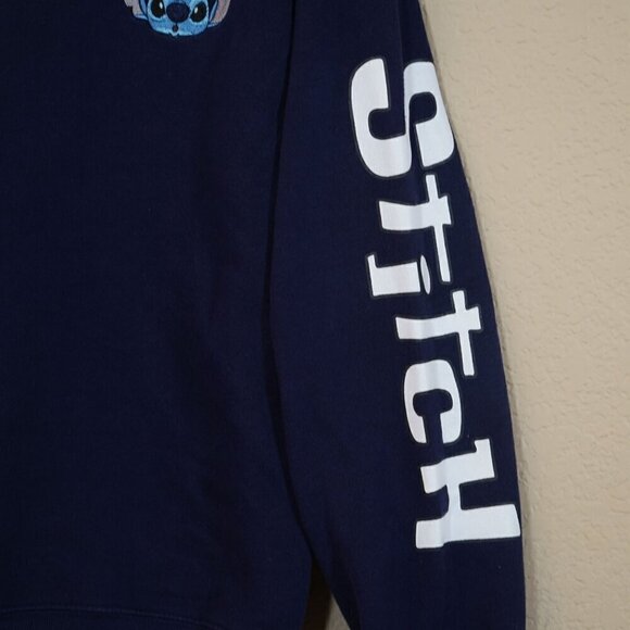 Disney Stitch Navy Blue Embroidered Stitch Sweatshirt S Lilo and Stitch - Picture 2 of 5
